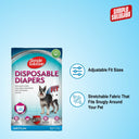 Simple Solution Disposable Diapers for Female Dogs Medium: 38-58cm, 12pcs.