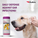 Petkin Jumbo Earwipes 80 Wipes