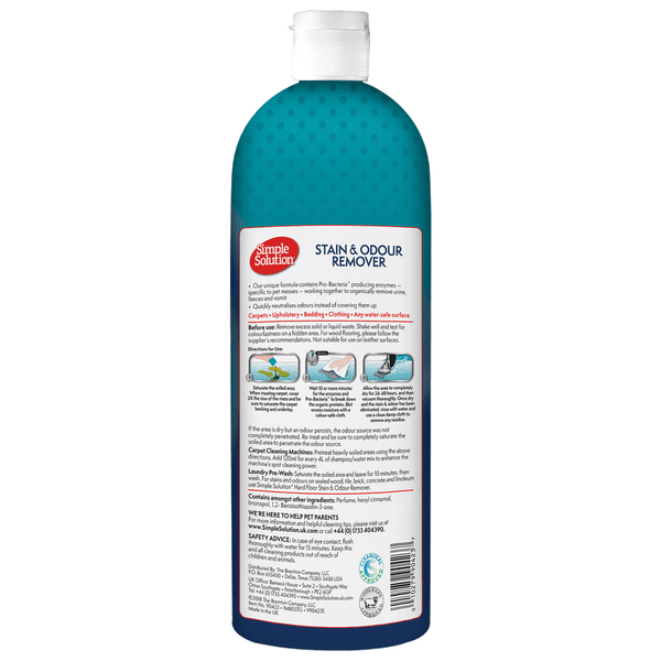 Simple Solution Dog Stain & Odor Remover Back