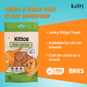 Kittos Chicken Jerky Strips Cat Treat, 35 gm