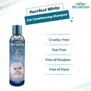 Bio-Groom Purrfect White Conditioning Shampoo for Cats | Coat Brightener | Protein & Coconut Oil | No Bleach | 236 ml