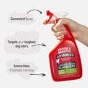 Nature's Miracle Advanced Stain & Odour Eliminator for Dogs – 946 ml | Enzymatic Formula for Severe Messes | Discourages Re-Soiling