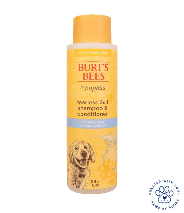 Burt’s Bees Tearless 2-in-1 Shampoo & Conditioner – 473 ml | All-Natural Buttermilk & Flax seed Oil Formula