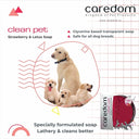 Caredom Clean Pet Strawberry Dog Soap – 75 g | Transparent Glycerine Bar | Deep Cleansing, Hydrating & Deodorising