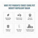 Caredom Cure Pet Natural Insect Repellent Balm – 50 g | Geranium & Lemongrass Oil | Lick-Safe, Non-Sticky | Repels Ticks, Fleas & Lice