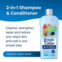 Pet-Ag Fresh 'n Clean 2-N-1 Oatmeal Conditioning Shampoo for Dogs – 18 oz (532 ml) | Tropical Scent | Vitamin E & Aloe Vera | Scent Lasts Up to 2 Weeks