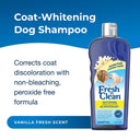Pet-Ag Fresh 'n Clean Whitening Snowy-Coat Shampoo for Dogs – 18 oz | Vanilla Scent | Blue Pearlescent Formula | Removes Yellowing Without Bleaching