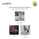 M-Pets Washable Male Dog Diapers – XX-Large | Waist 73.6–86.3 cm | Reusable, Leakproof & Breathable Belly Bands