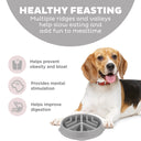 Outward Hound Fun Feeder Peace Slow Bowl for Dogs – Medium, Grey | Reduces Bloat & Overeating