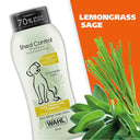 Wahl Shed Control Shampoo for Dogs – 700 ml | Lemongrass & Sage, Reduces Shedding & Dander